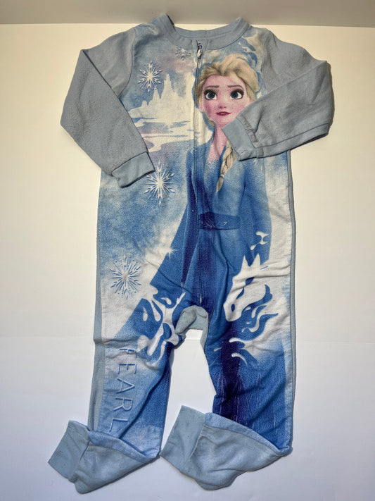 #150 REDUCED girls frozen size small onesie pajamas blue
