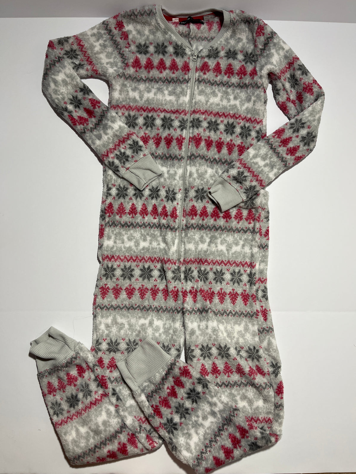 #150 kids size large merry lane fleece zip up pajamas (1 of 2)