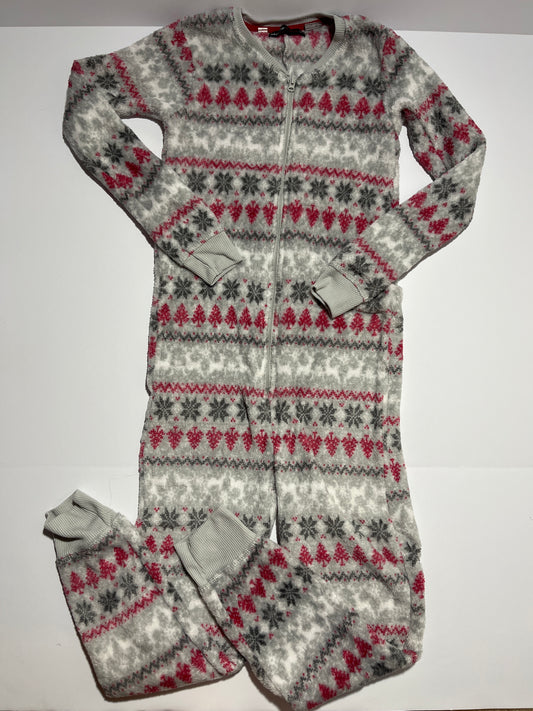 #150 kids size large merry lane fleece zip up pajamas (1 of 2)