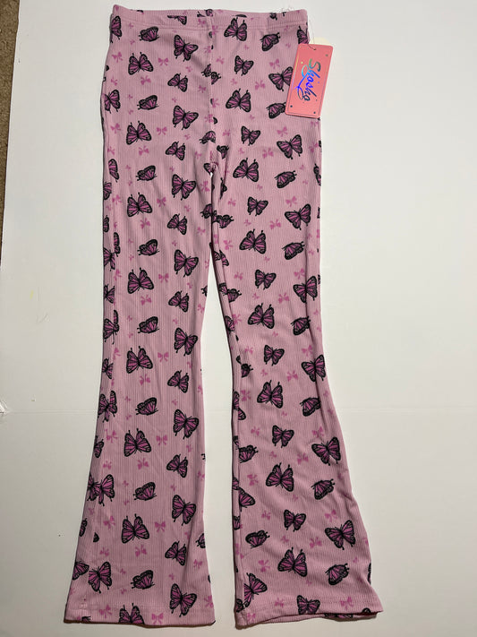 #150 girls 10/12 shosho pink butterfly flare pants nwt