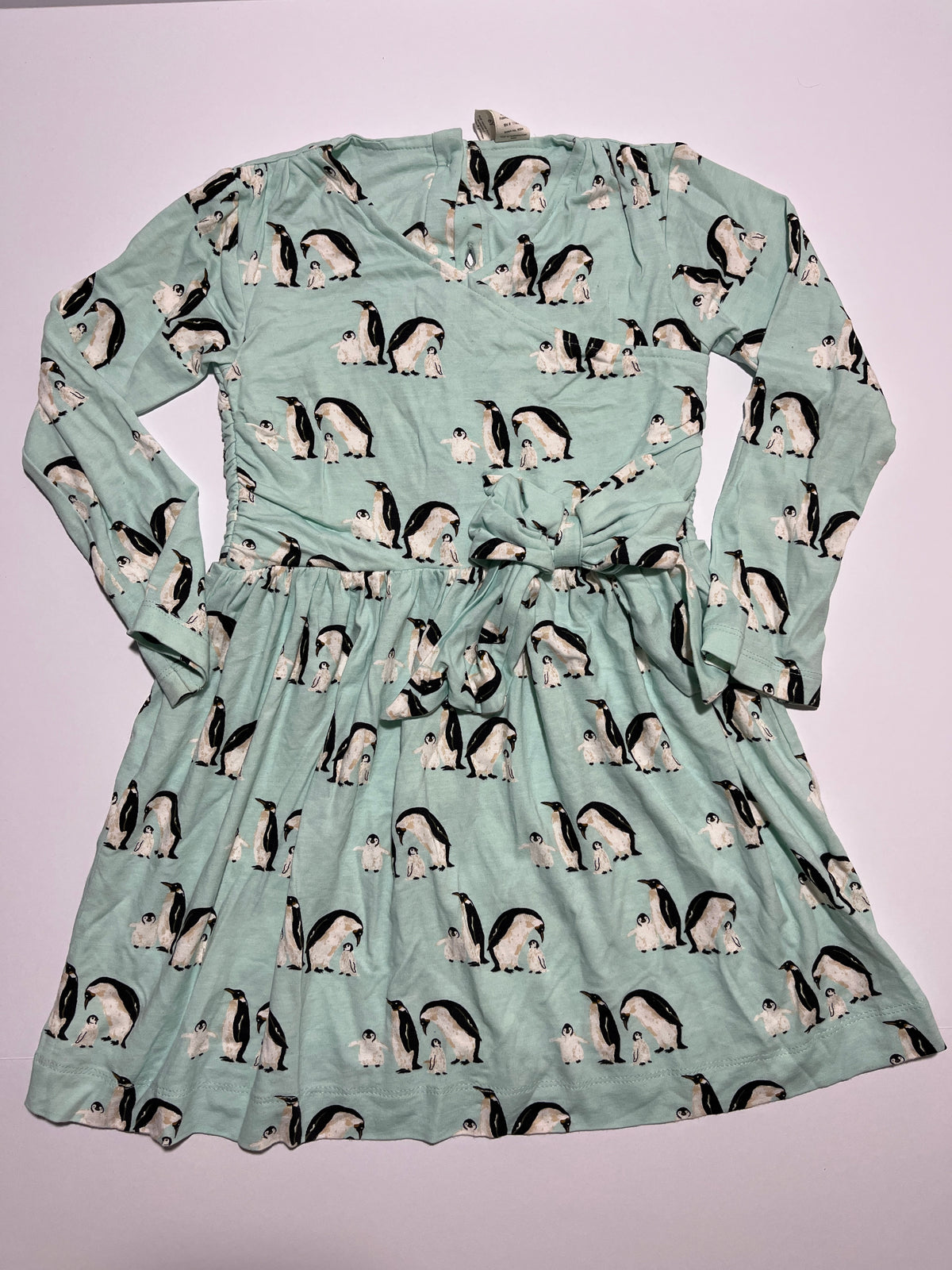 #150 girls 6 kate Quinn bamboo mint green penguin dress