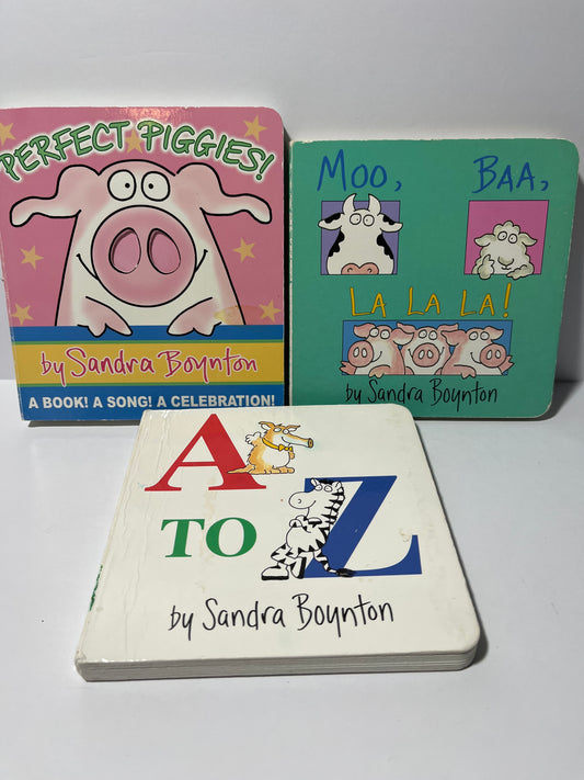 #150 lot 3 Sandra boynton board books pig moo az