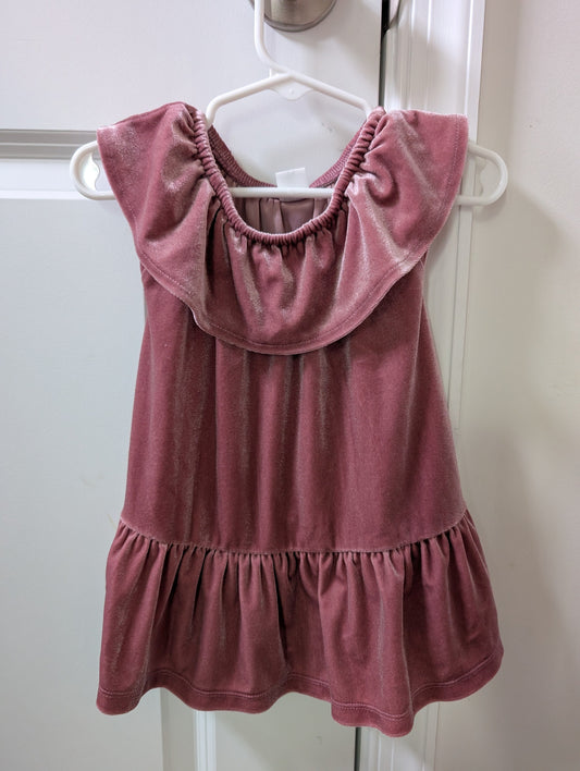 Seller 123 - Old Navy Girls Velvet Pink Dress 6-12mo - reduced