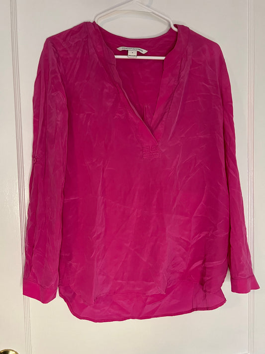DVF Diane Von Furstenberg Fuchsia Pink Womens Size 4 Shirt Top EUC PPU 45208 or Spring Sale