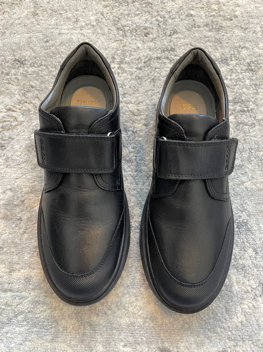 Geox Black Leather Boys Dress Shoes size 5.5 (38)- PPU Montgomery