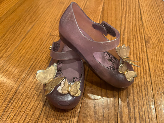 Girls Shoe 8 Purple Butterfly Mini Melissa Shoes