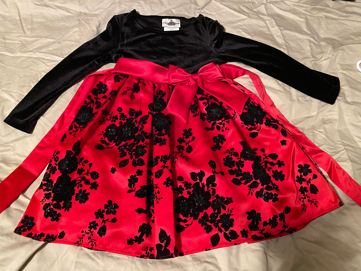 77A Rare Editions Red/Black Dress-Size 4T