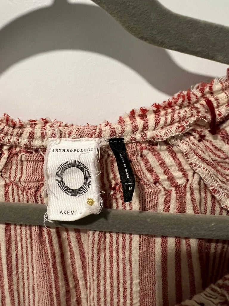 Seller #76 - Anthropologie Chloe Striped Top - Red/White - Size Medium