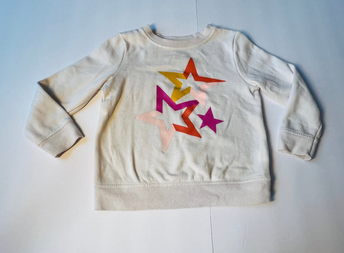#141 Girls 4t Cat & Jack Seatshirt Bundle - Star and Rainbow Marshmellow Sweater Super Soft