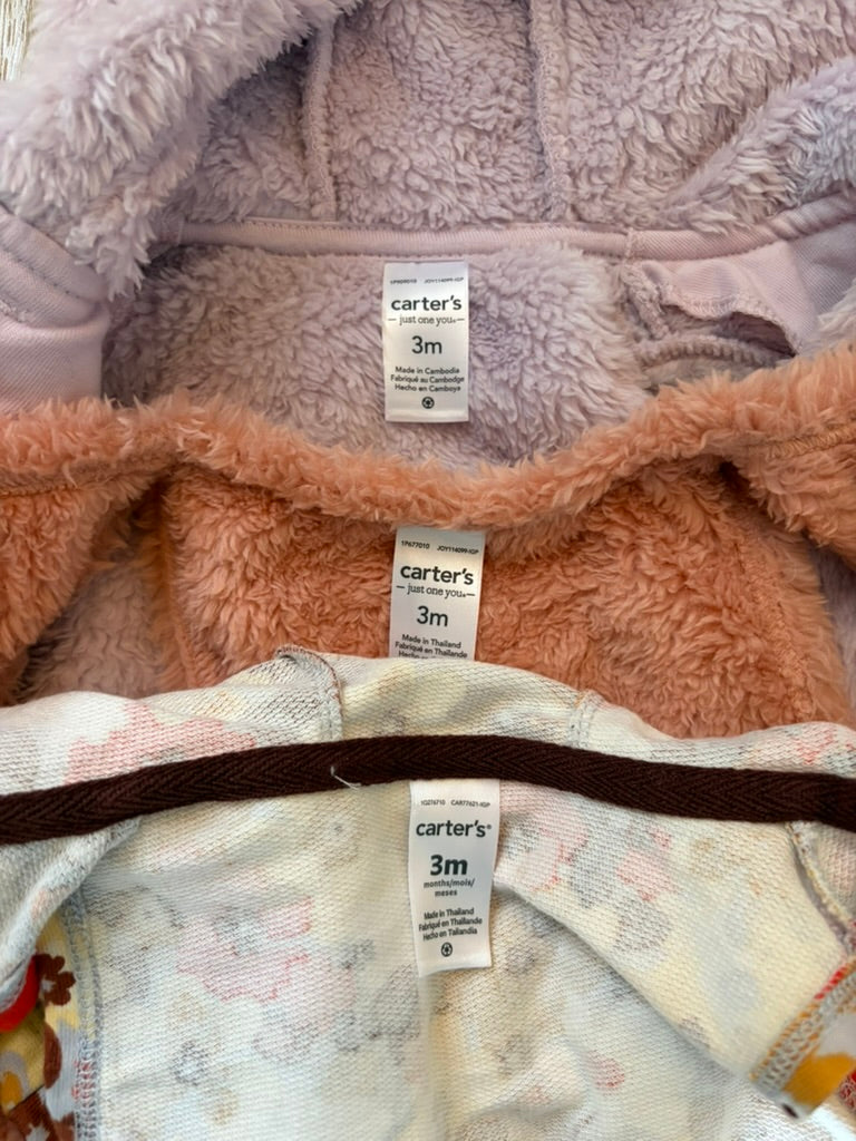 #6 - Carters Girls Vests - 3 months