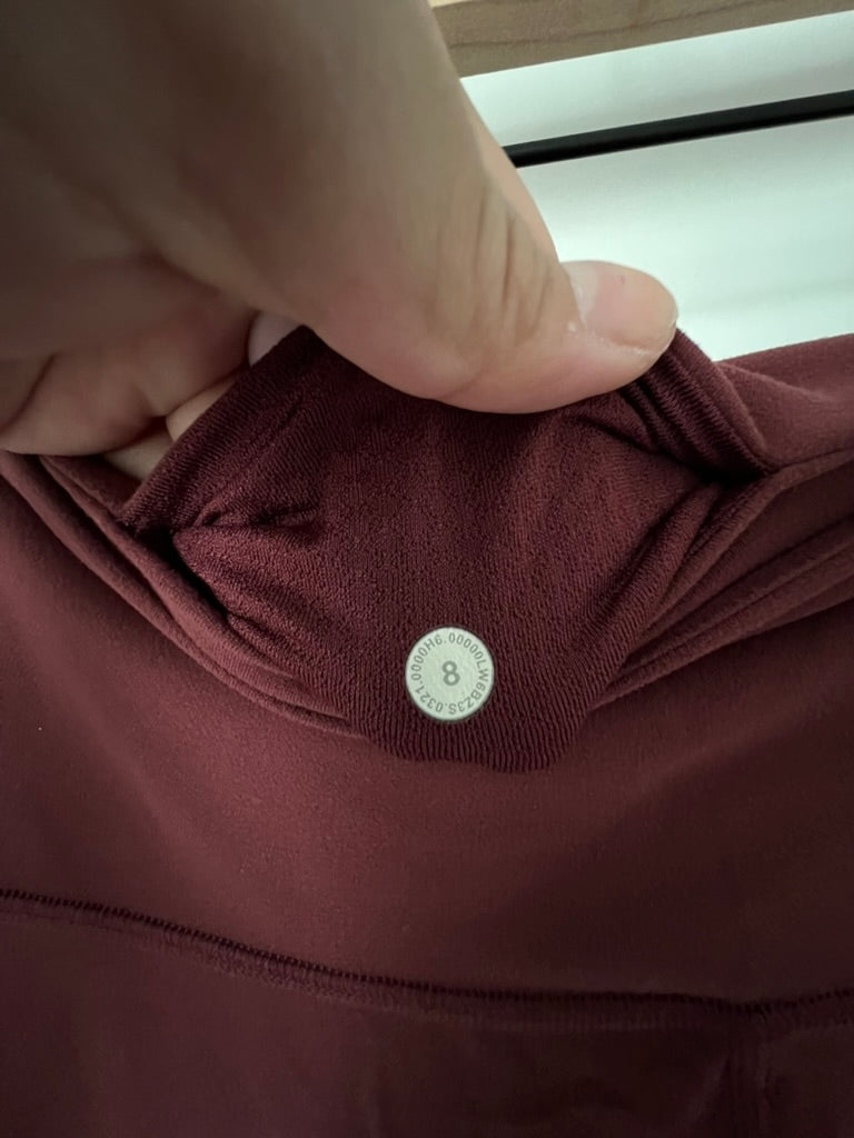 Seller #76 - Lululemon Groove Super-High-Rise Crop 23" - Red Merlot - Size 8