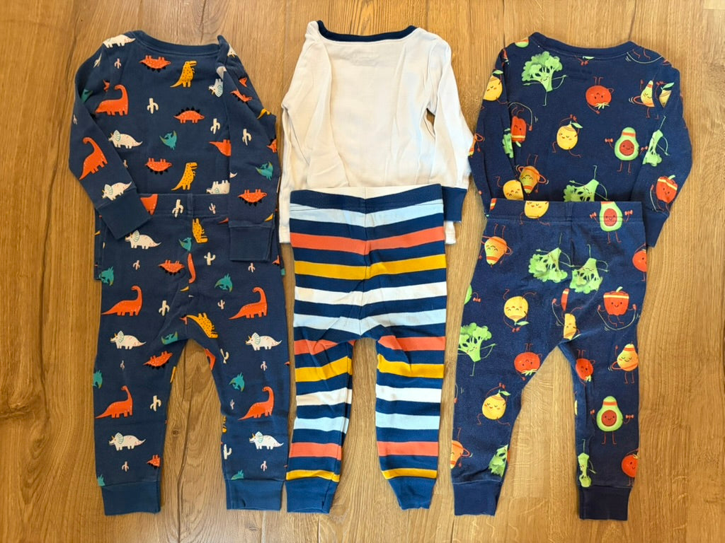 #6 - Old Navy Boys Long Sleeved Pajama Sets (3 sets)  - 18-24 months