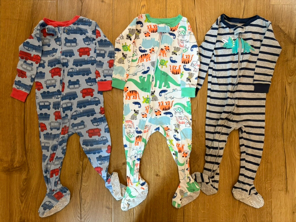 #6 - Carters Simple Joys Boys Long Sleeved Pajamas (set of 3) - 18 months