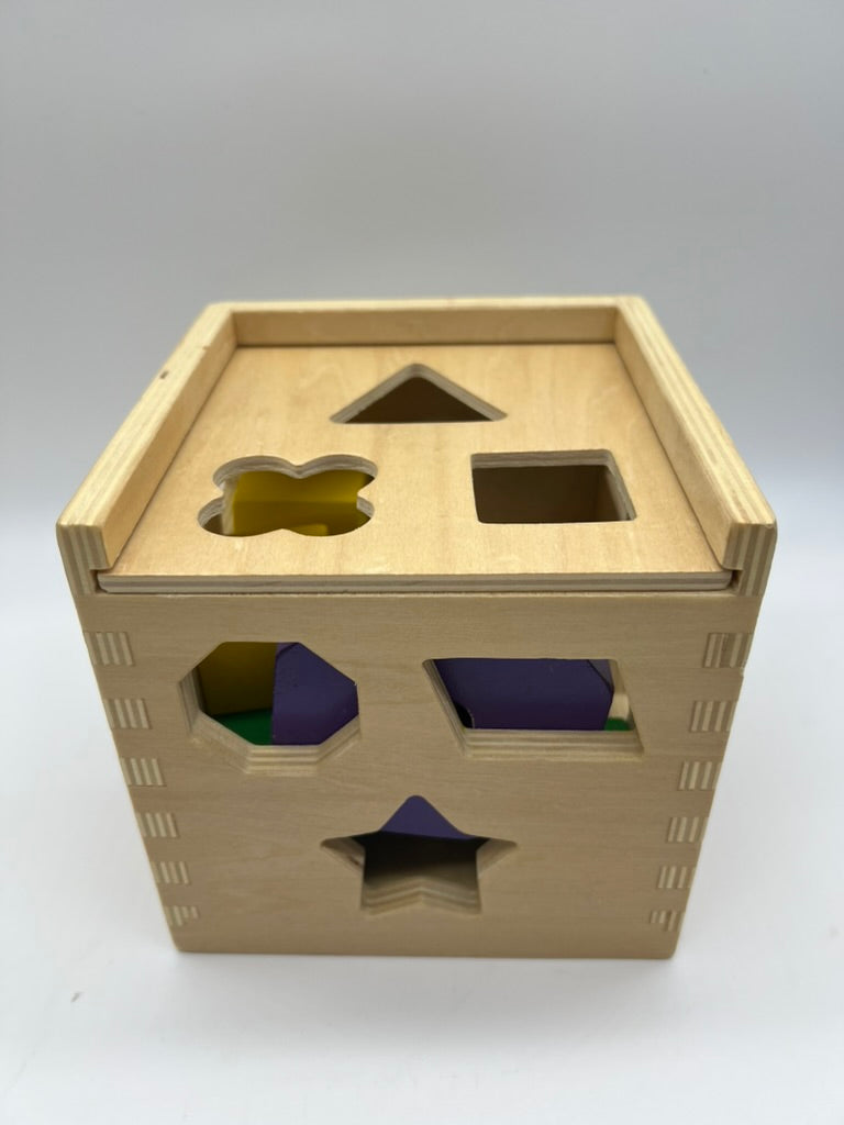 Seller #76 - Melissa + Doug Shape Sorting Cube Classic Toy - *Some Shapes Missing*