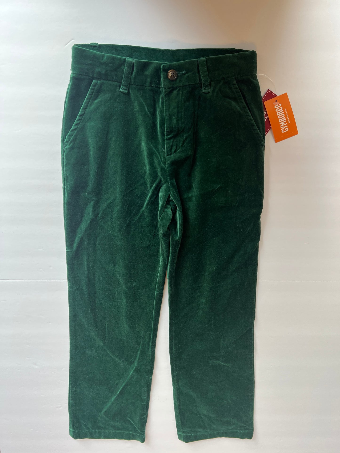 #77B Boys 6 Gymboree NWT Green Velour Pants