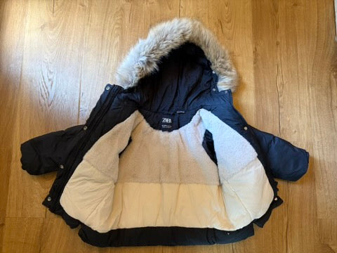 #6 - Zara Navy Hooded Winter Coat - 18-24 months
