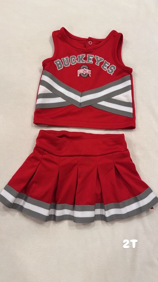 #145 OSU cheerleader outfit Girls 2T EUC