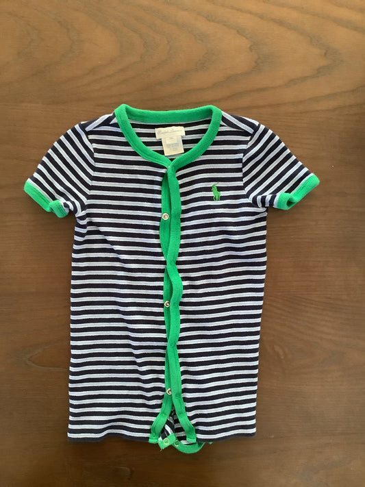Baby boy Ralph Lauren Blue and Green Striped Romper size 18 months