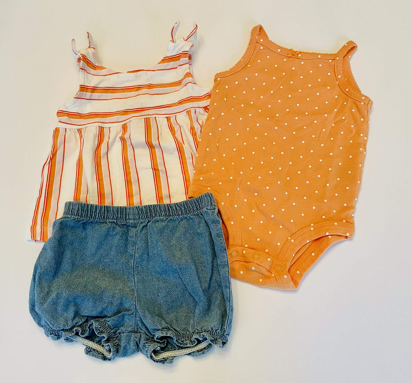 #54 - Girls 6M Carters Shirt/Shorts Set Orange