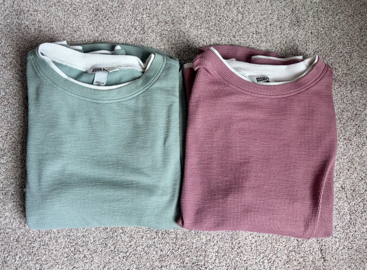 #154 Eddie Bauer Waffle Tees Women's L EUC