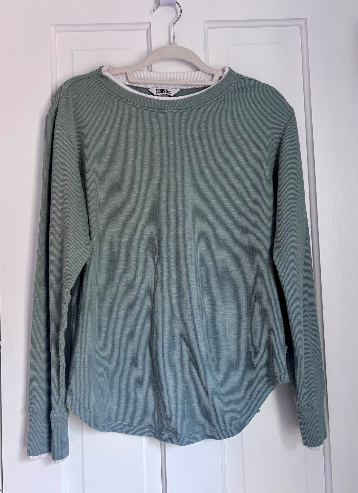 #154 Eddie Bauer Waffle Tees Women's L EUC