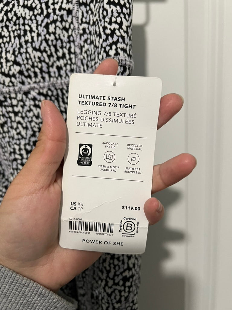 Seller #76 - ATHLETA Ultimate Stash High Rise Textured 7/8 Leggings Women's Size Xtra Small