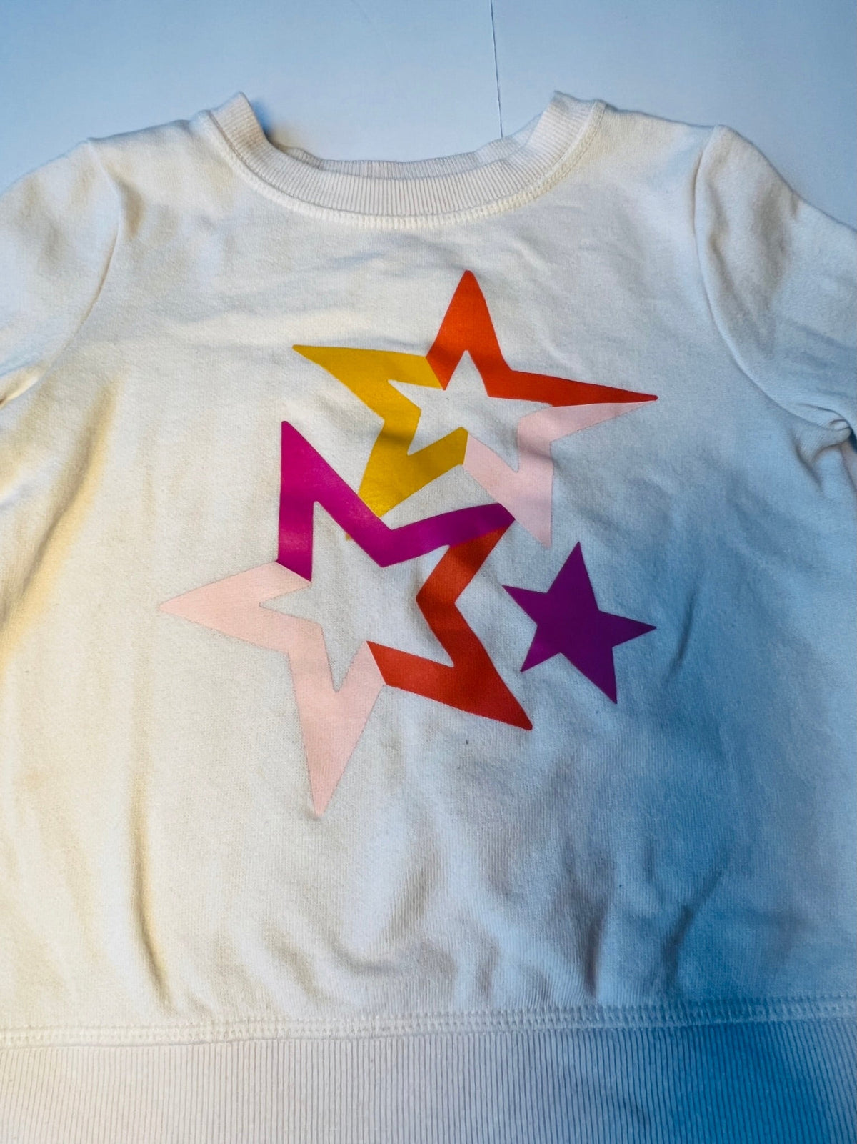 #141 Girls 4t Cat & Jack Seatshirt Bundle - Star and Rainbow Marshmellow Sweater Super Soft