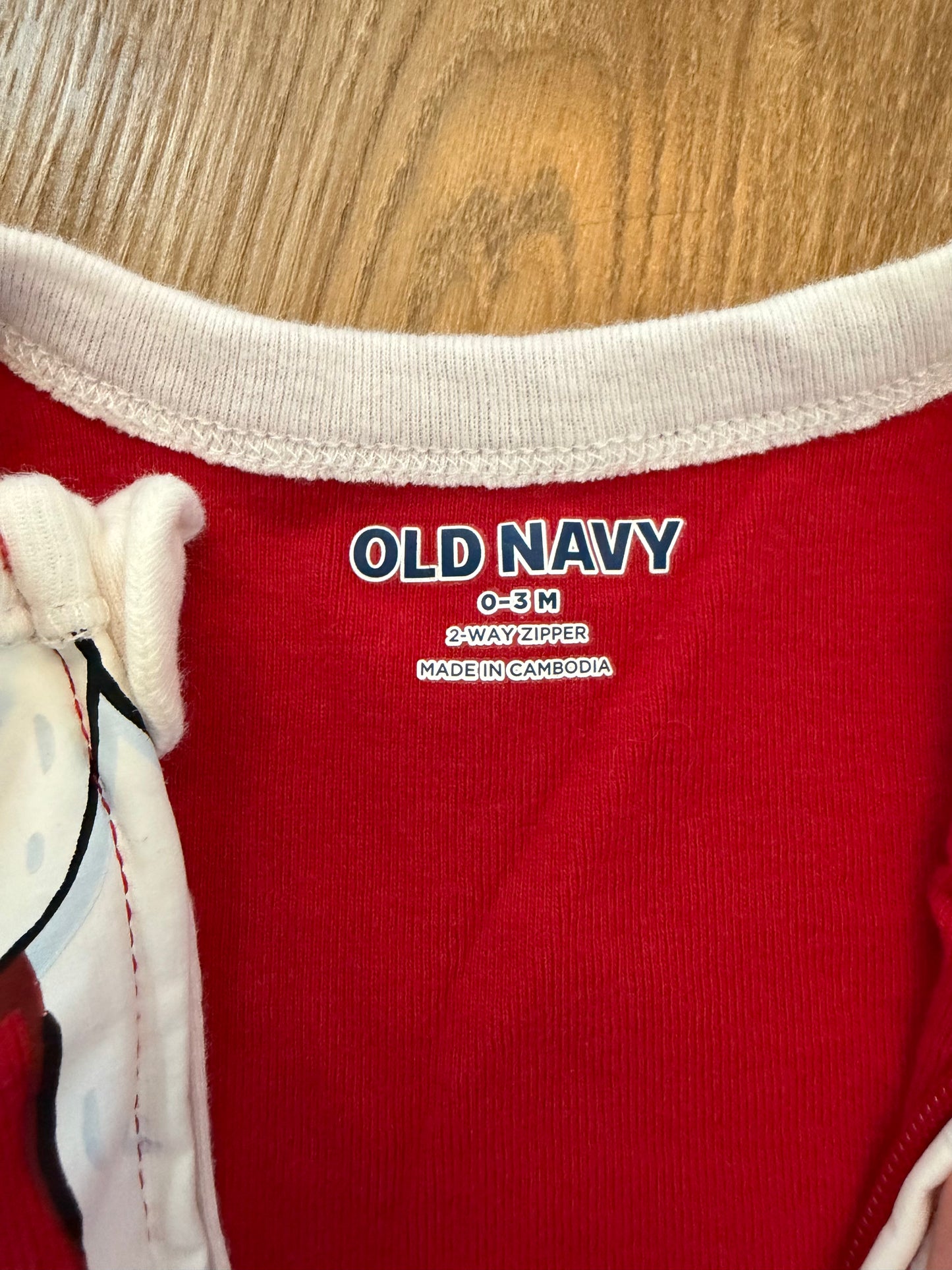 #6 - Old Navy Christmas Santa Onesie/PJs - 0-3 months