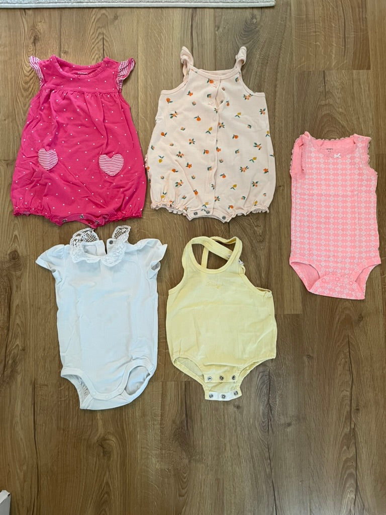 #6 - 5 Girls Summer Onesies, 12 months