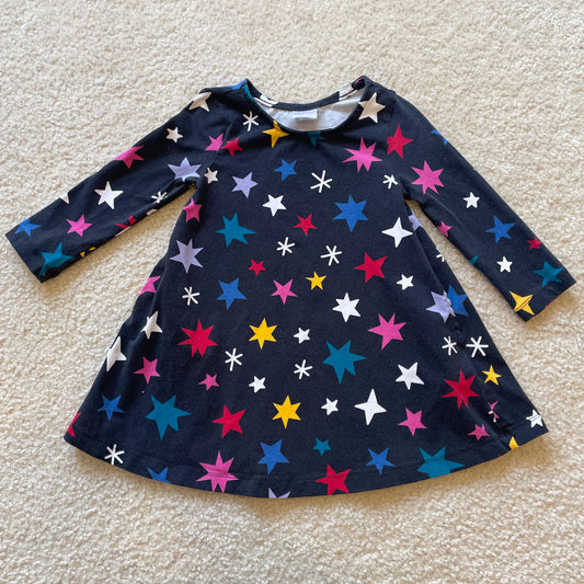 Girls Size 85 / 2T Hanna Andersson Black Multi Color Star Tunic Dress