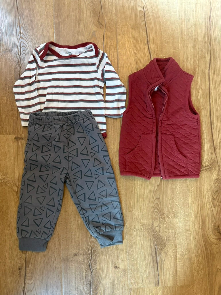 #6 - Chick Pea Boys Outfit with Vest - 12 months