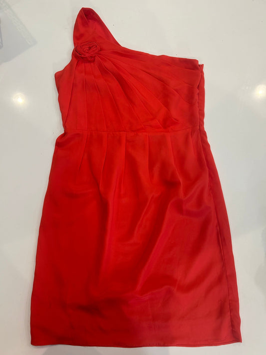 #203: Esley Women's Coral One Shoulder Dress Size Small