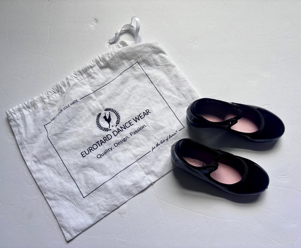 #154 Eurotard Tap Shoes Girls Size 10 VGUC