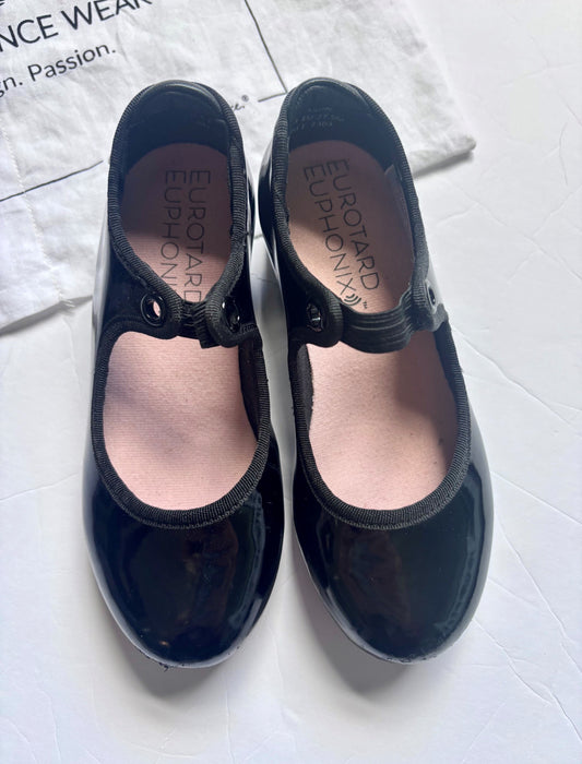#154 Eurotard Tap Shoes Girls Size 10 VGUC