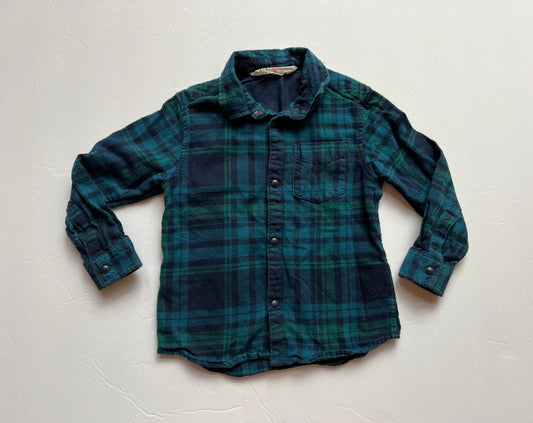 #77B Girls 2-3Y H&M Teal and navy Flannel