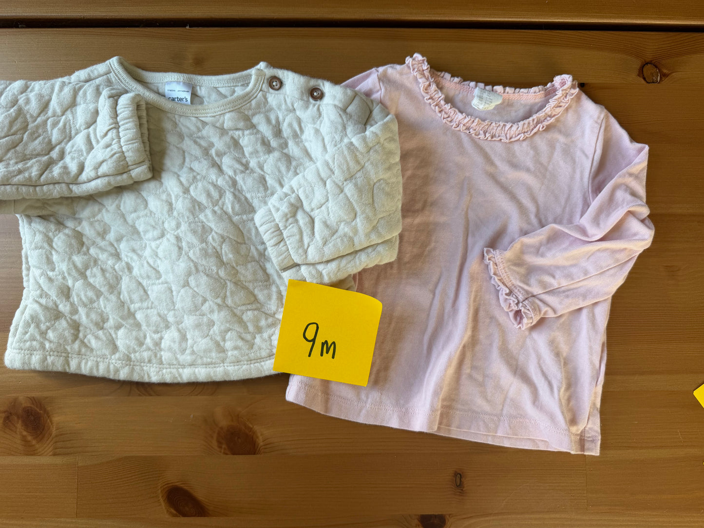 Seller #94 Girls 9M Long Sleeve Bundle Pink and Cream