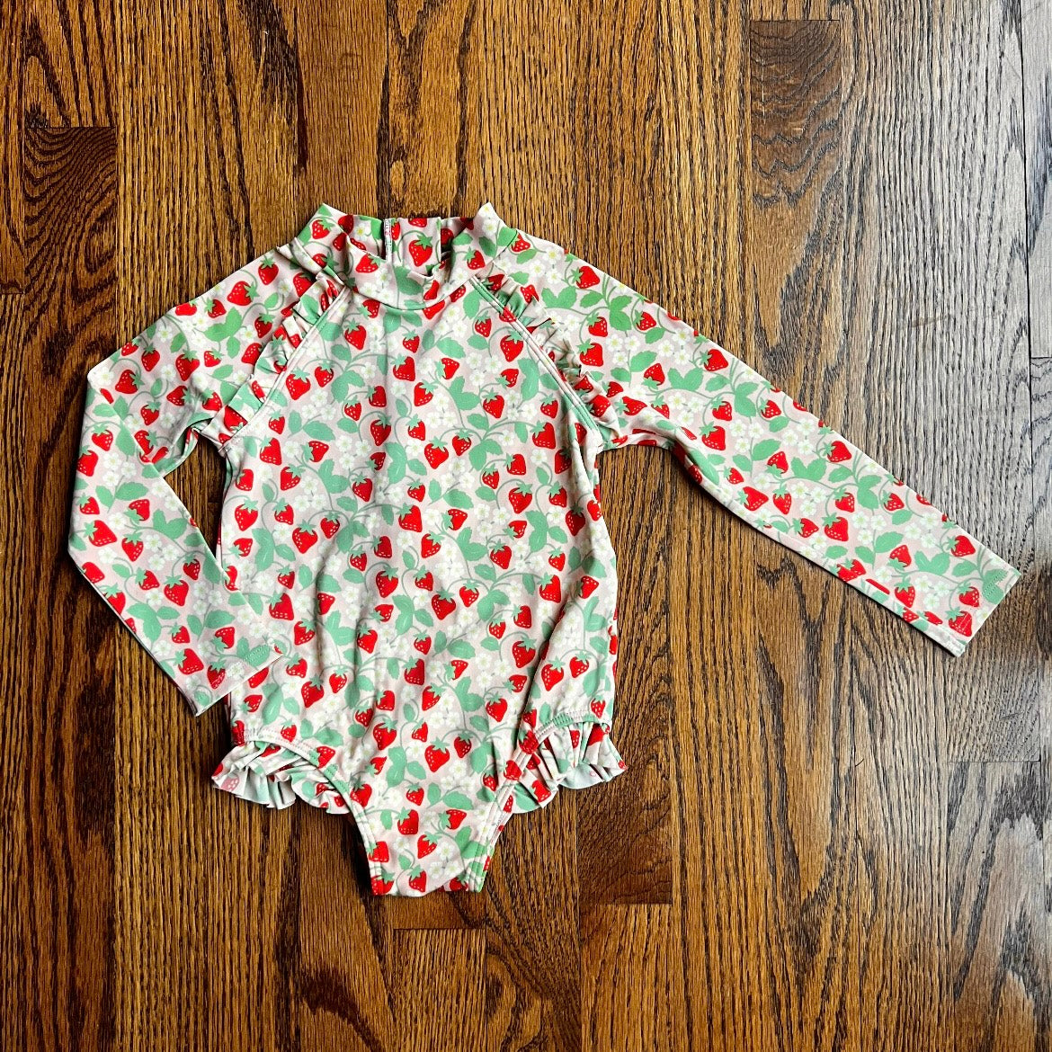 Seller #115 - Boden Girls 2-3Y Strawberry One Piece Zip Up Swimsuit, VGUC