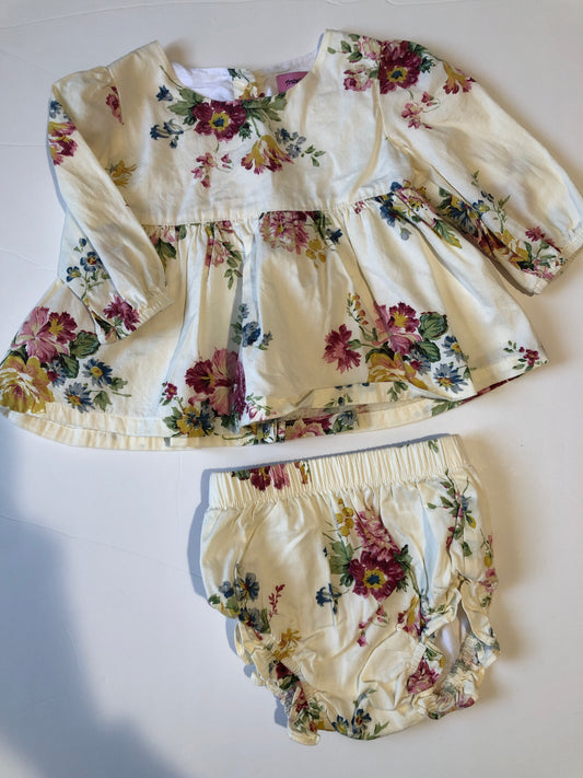 12 month girl flower 2 piece outfit