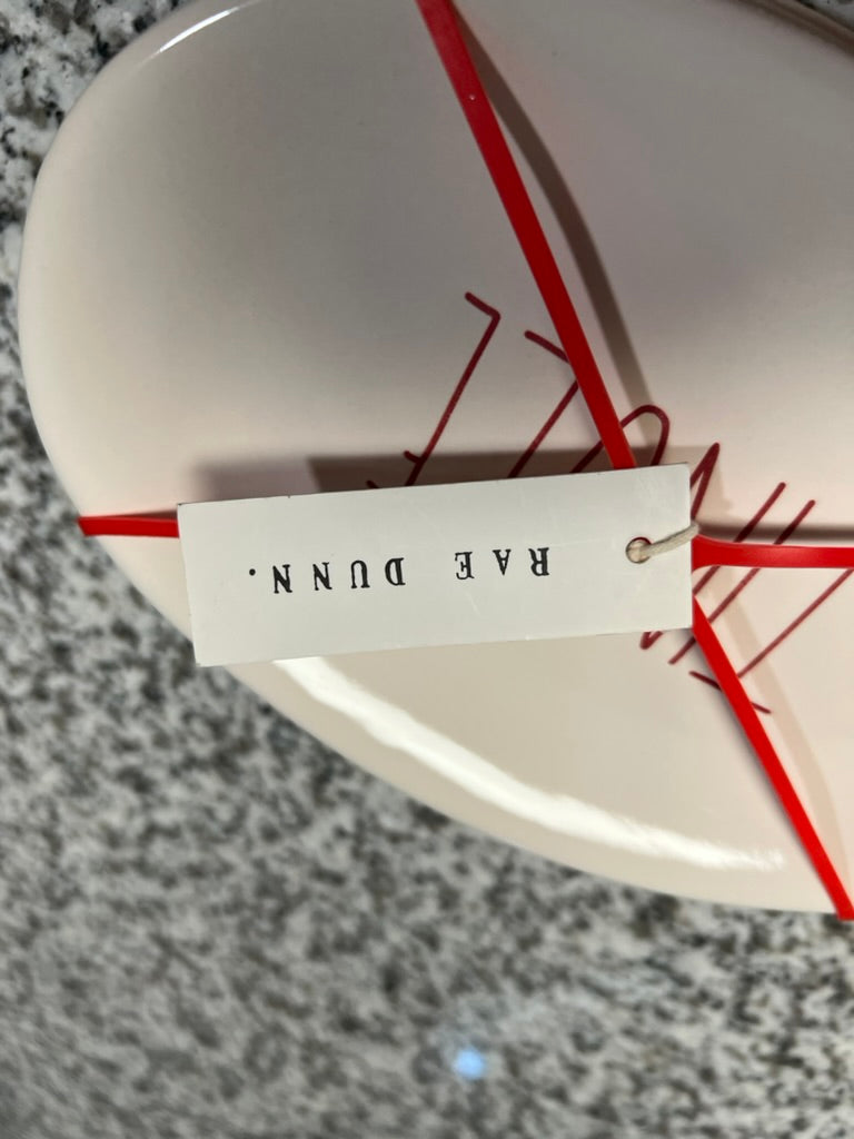 Seller #76 - Set Of 4 RAE DUNN "Jingle" Oval Dessert Plates