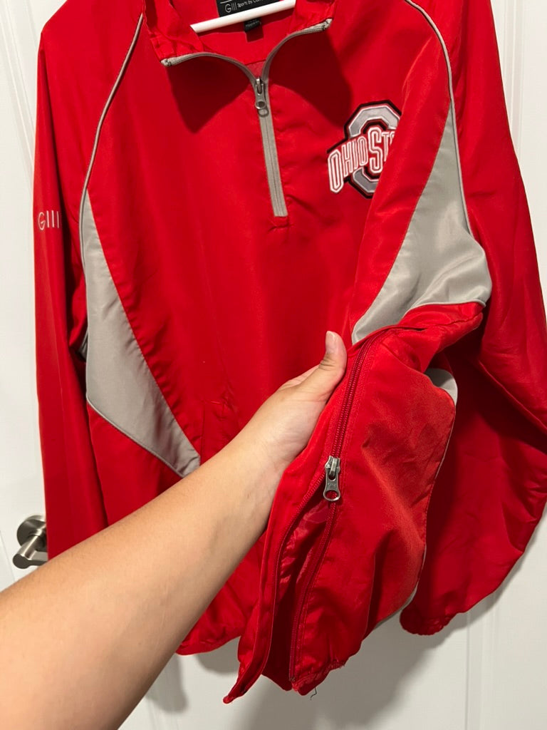 Seller #76 - The Ohio State University Windbreaker - Red Pullover - Size Xtra Large