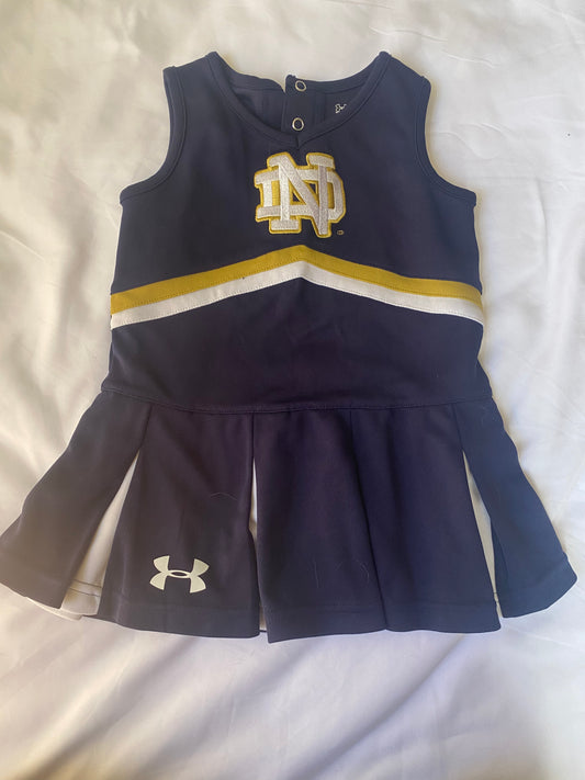 Notre Dame Under Armour cheerleading dress size 2T