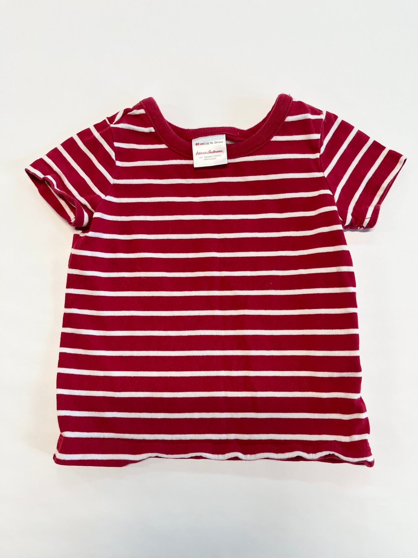 Hanna Andersson red striped tee 18-24 months