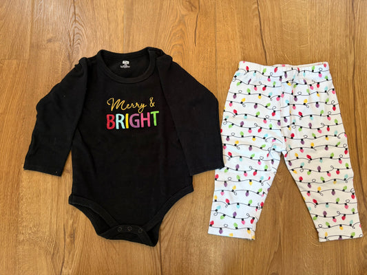 #6 -  Girls Holiday Outfit "Merry & Bright" - 18 months
