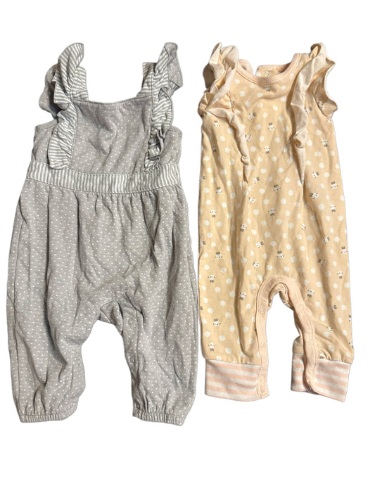 #28 REDUCED Baby Cat & Jack One Piece Baby Romper Bundle Size 0-3M