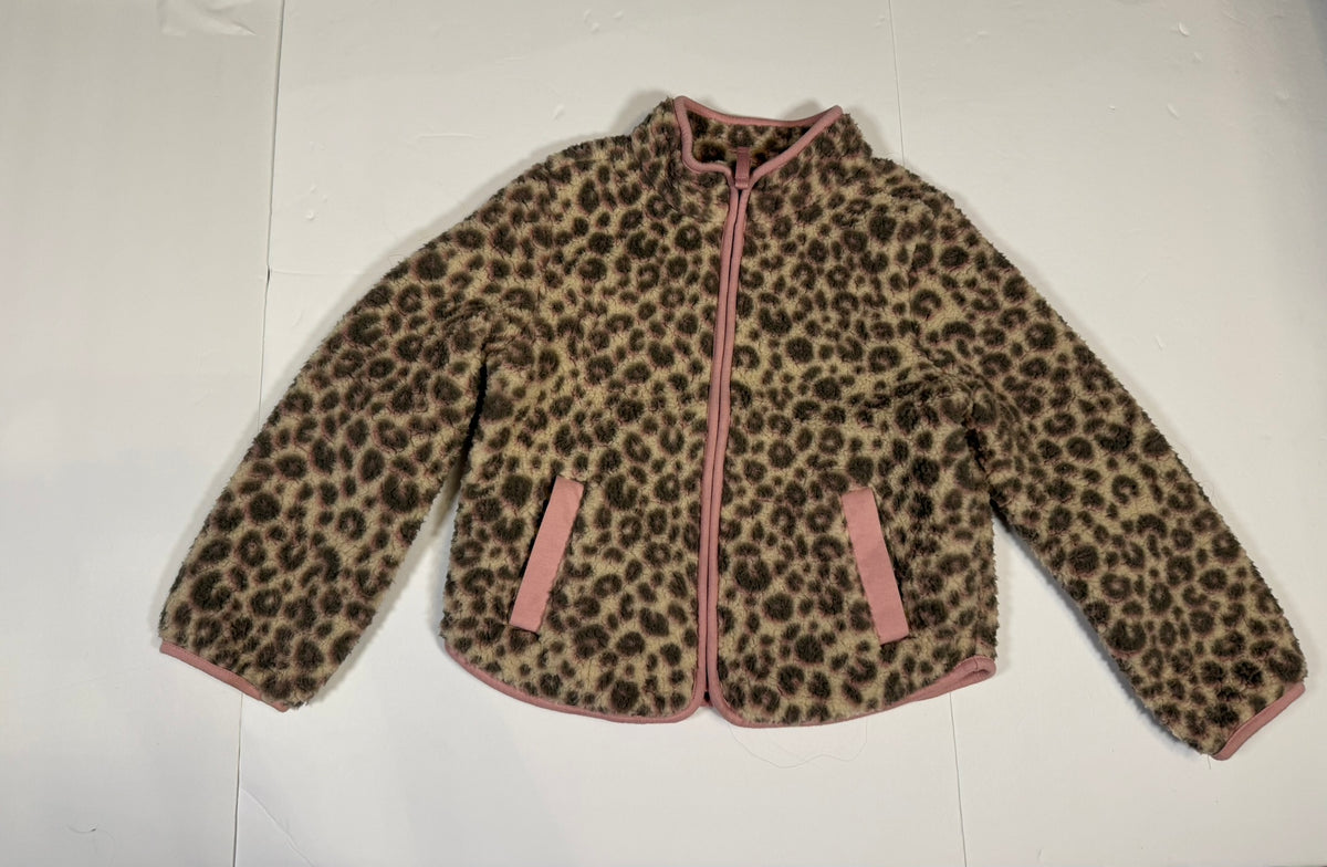 #141 Girls Small 6-7 cat & Jack Pink Leopard Print Fleece Jacket