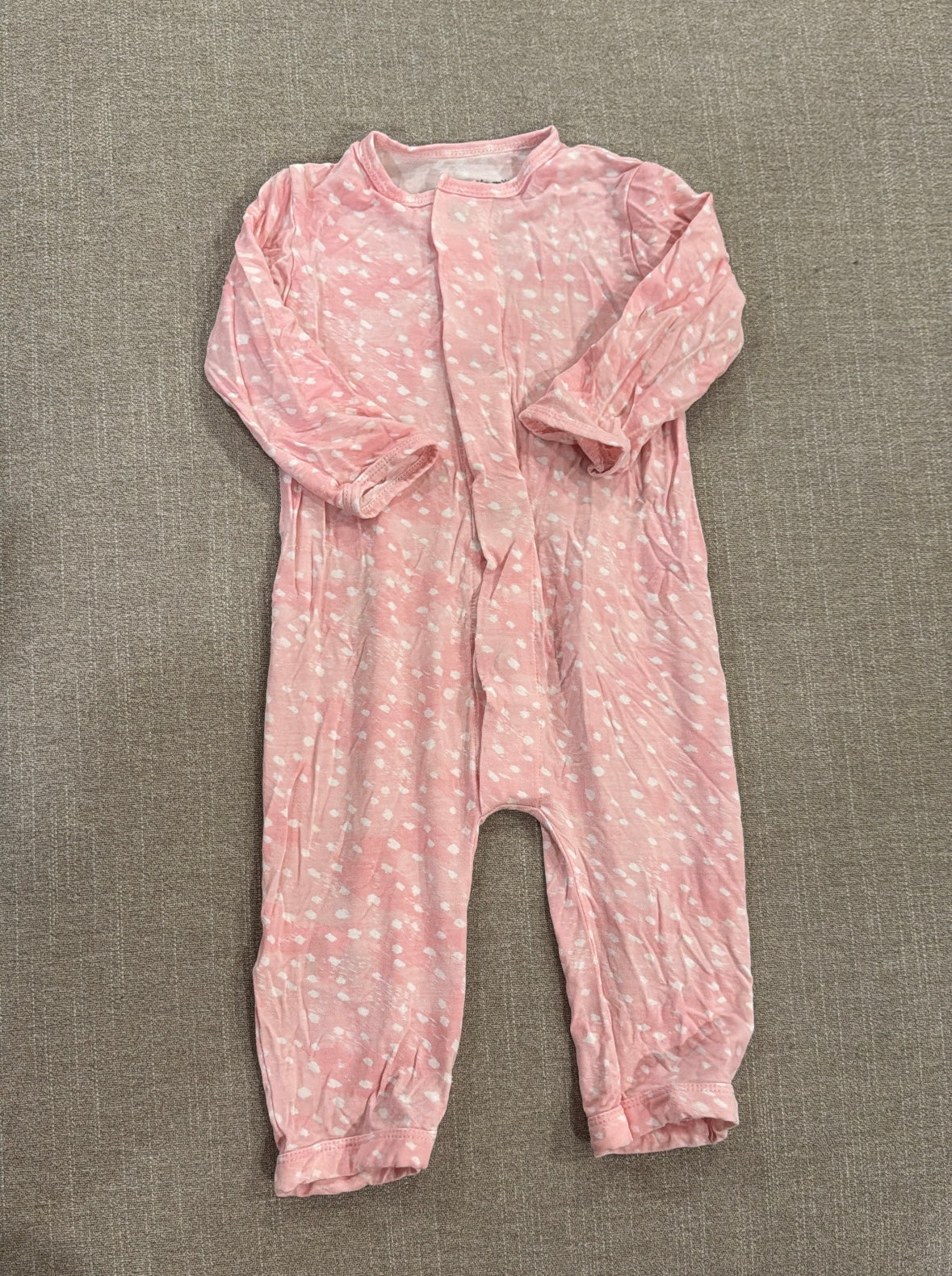 #145 Magnetic Me coverall pink polkadot Girls 3-6 mth EUC