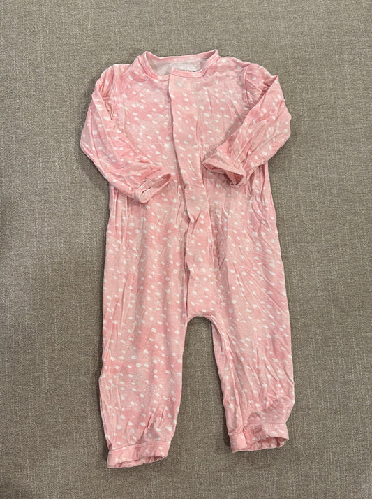 #145 Magnetic Me coverall pink polkadot Girls 3-6 mth EUC
