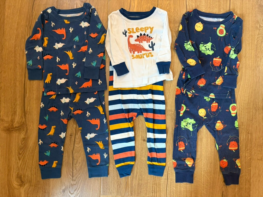 #6 - Old Navy Boys Long Sleeved Pajama Sets (3 sets)  - 18-24 months