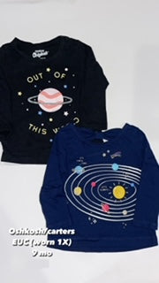 Long Sleeved 9 mo space t's