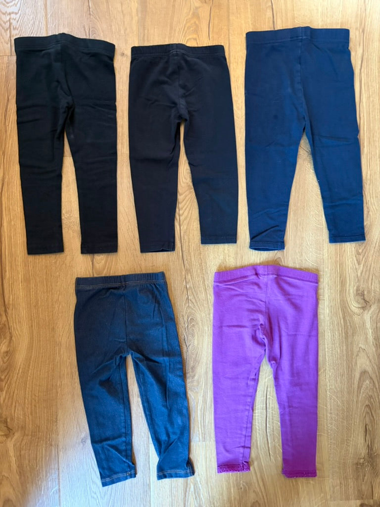#6 - Girls Leggings (bundle of 5) - 2T